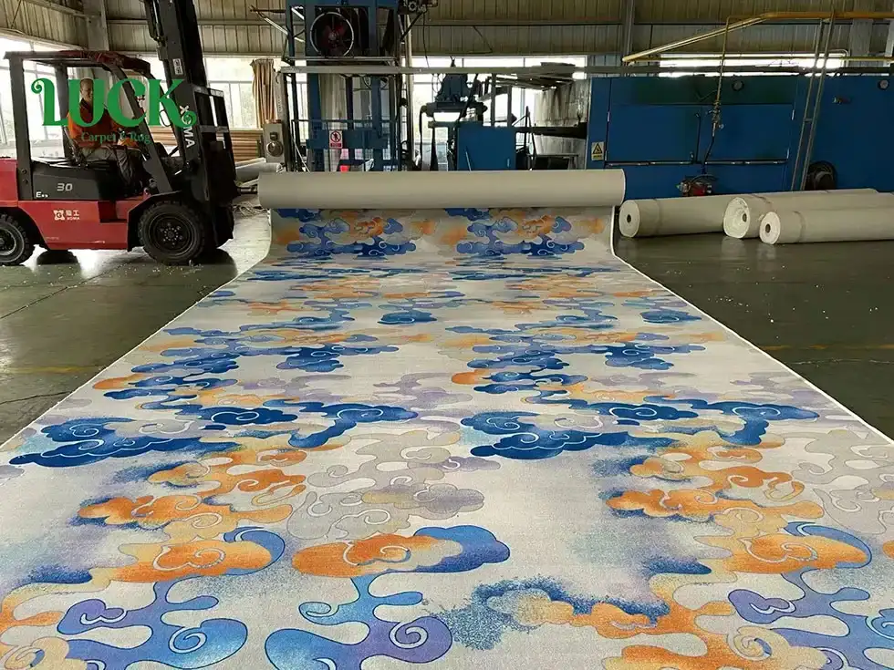 Polyester Printed Wall To Wall Carpet For Showroom